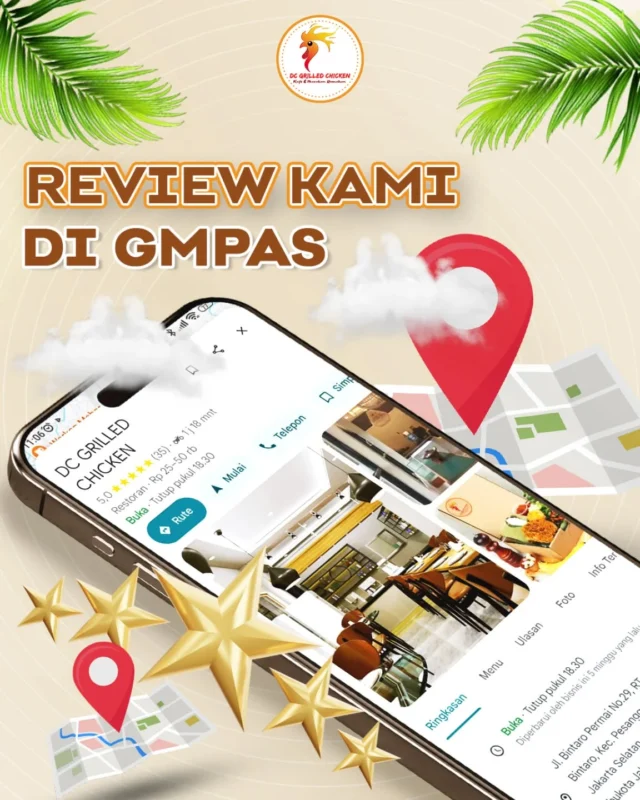 Cerita dari kamu penting buat kami ✨Bantu DC Grilled berkembang dengan meninggalkan review di Google Maps ✉️-----DC Grilled Chicken📍Jl. Bintaro Permai No.29, RT.6/RW.1, Bintaro, Kec. Pesanggrahan, Kota Jakarta Selatan, Daerah Khusus Ibukota Jakarta 12330Jam operasional:⏰09.00-19.00📱Pemesanan via Whasapp:0813-1820-753✅Tersedia di Shopeefood, Grabfood, dan Gofood#dcgrilledchicken #kulinerbintaro #jakartakuliner