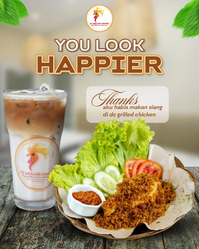 Siang jadi lebih bahagia setelah makan 🤍Ayam grilled dengan taburan serundeng gurih, sambal pedas nampol, lalapan segar, ditemani es kopi yang nyegerin.Sekali coba, wajar kalau kamu look happier 😋Makan siang aman, perut senang, mood ikut naik.DC Grilled Chicken – rasa Nusantara yang bikin nagih.-----DC Grilled Chicken📍Jl. Bintaro Permai No.29, RT.6/RW.1, Bintaro, Kec. Pesanggrahan, Kota Jakarta Selatan, Daerah Khusus Ibukota Jakarta 12330Jam operasional:⏰09.00-19.00📱Pemesanan via Whasapp:0813-1820-753✅Tersedia di Shopeefood, Grabfood, dan Gofood#dcgrilledchicken #kulinerbintaro #jakartakuliner