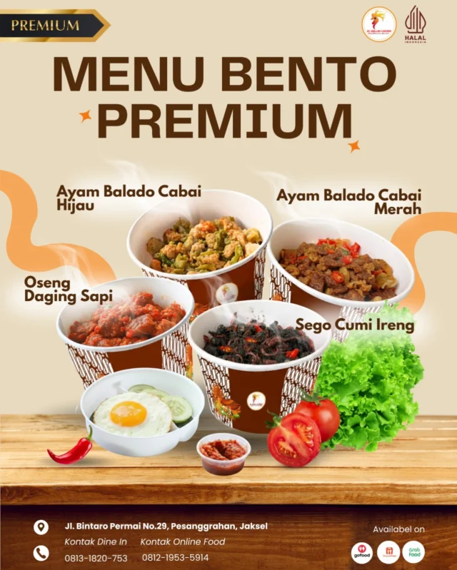 Yang baru, yang praktis, dan pastinya enak! Kenalin 4 varian Bento series kita yang siap nemenin aktivitas kamu:

Bento Oseng Daging Sapi

Bento Sego Cumi Ireng

Bento Ayam Balado Cabai Merah

Bento Ayam Balado Cabai Hijau

Cuma di DC Grilled Chicken. Yuk, mampir atau pesan lewat aplikasi online sekarang! 🛵💨

📍 Langsung Tantang Lidahmu:

DC Grilled Chicken Jl. Bintaro Permai No.29, Bintaro, Jaksel.

⏰ Buka: 09.00 - 19.00 WIB

📲 WA Order: 0813-1820-753 🛵

Delivery: Shopeefood, Grabfood, GoFood (Cari: DC Grilled Chicken)

#MenuBentoBaru #BentoBox #KulinerNusantara #OsengSapi #CumiHitam